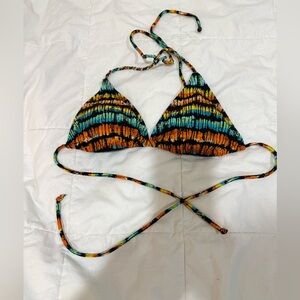 Kirra Black and Blue Bikini Top sz M